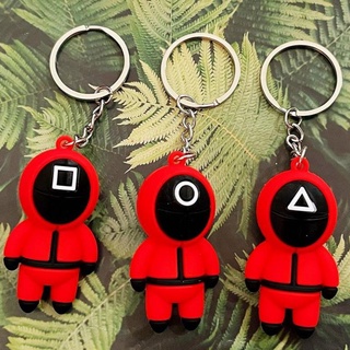 Móc khóa cao su đặc nhân vật squid game trò chơi con mực