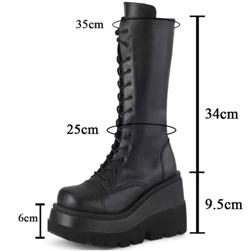 GOTHIC PLATFORM BOOTS - BỐT ĐÙI THẮT DÂY ĐẾ CAO 10CM