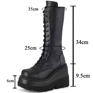 BO BÉO STUDIO | (SÃN 38) GOTHIC PLATFORM BOOTS - BỐT ĐÙI THẮT DÂY ĐẾ CAO 10CM