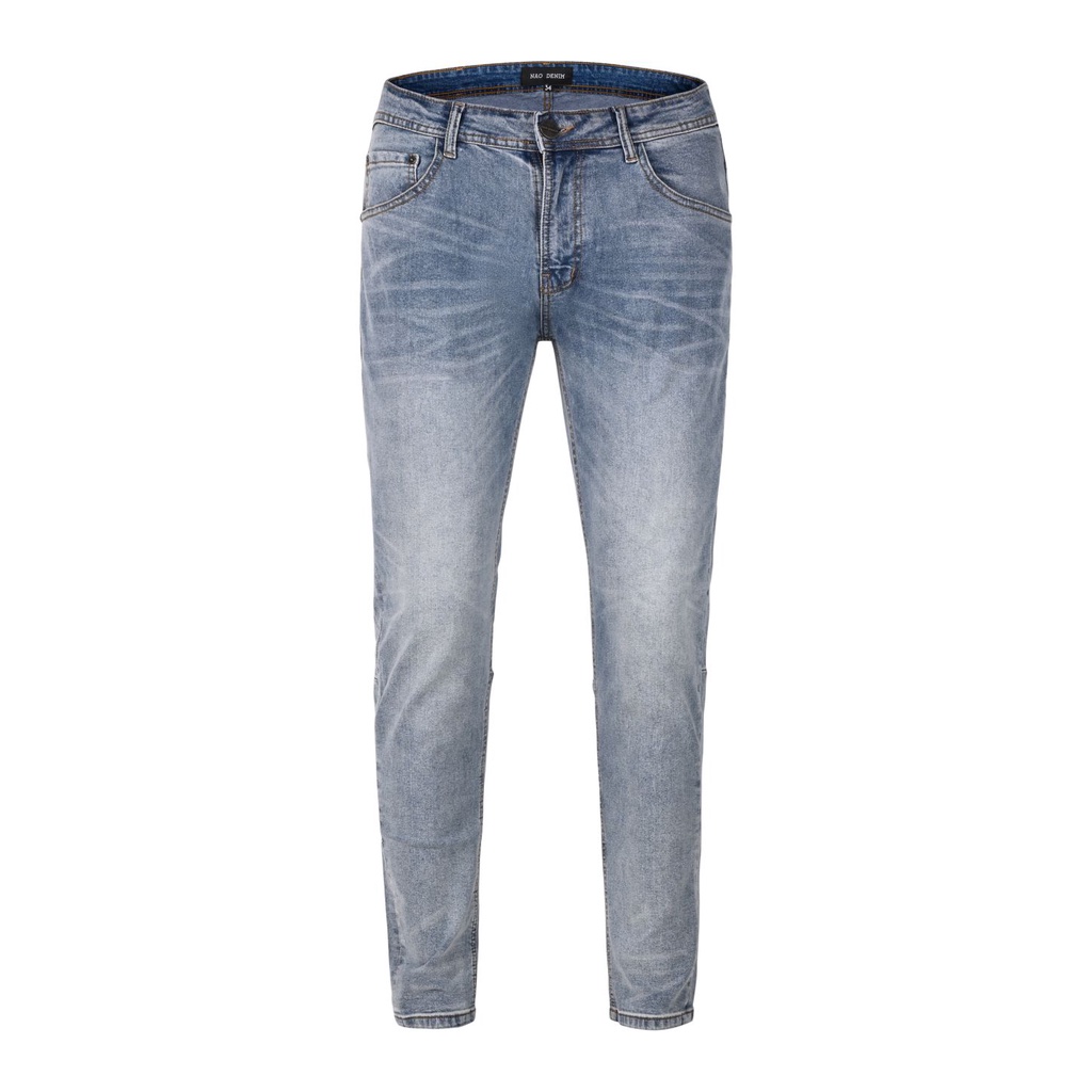 Quần Skinny Jeans Nam FNOS Streetwear Màu Xanh Trơn NZ45 - Local Brand Chính Hãng