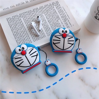 Ốp tai nghe AirPods / AirPod silicone đầu Doremon