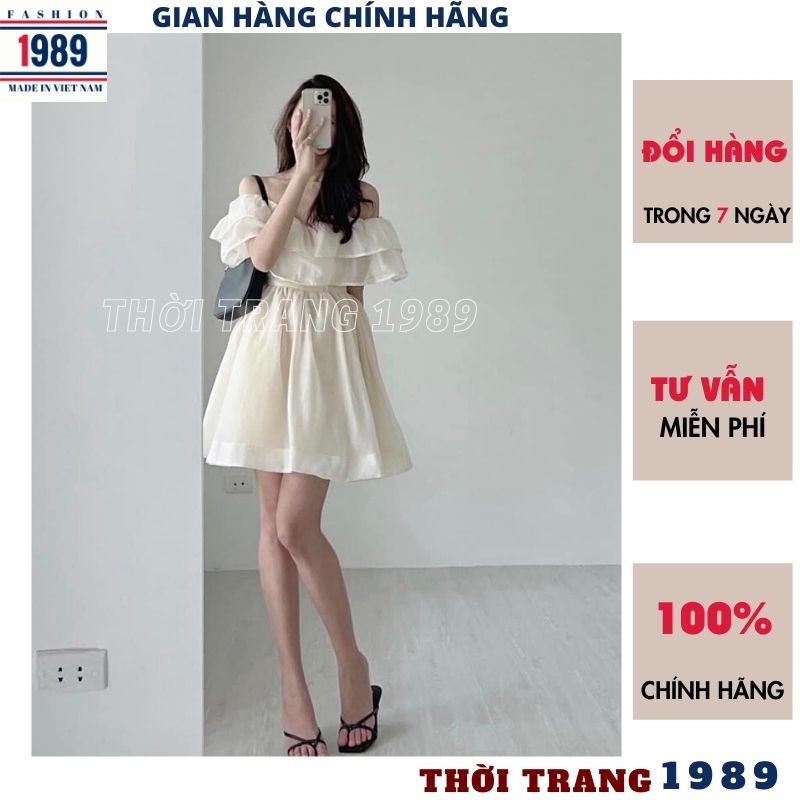 Đầm trễ vai voan tơ 2 lớp công chúa kiểu dáng hàn quốc tiểu thư dễ thương váy dự tiệc maxi đi biển đi cưới -PHƯƠNG 1989