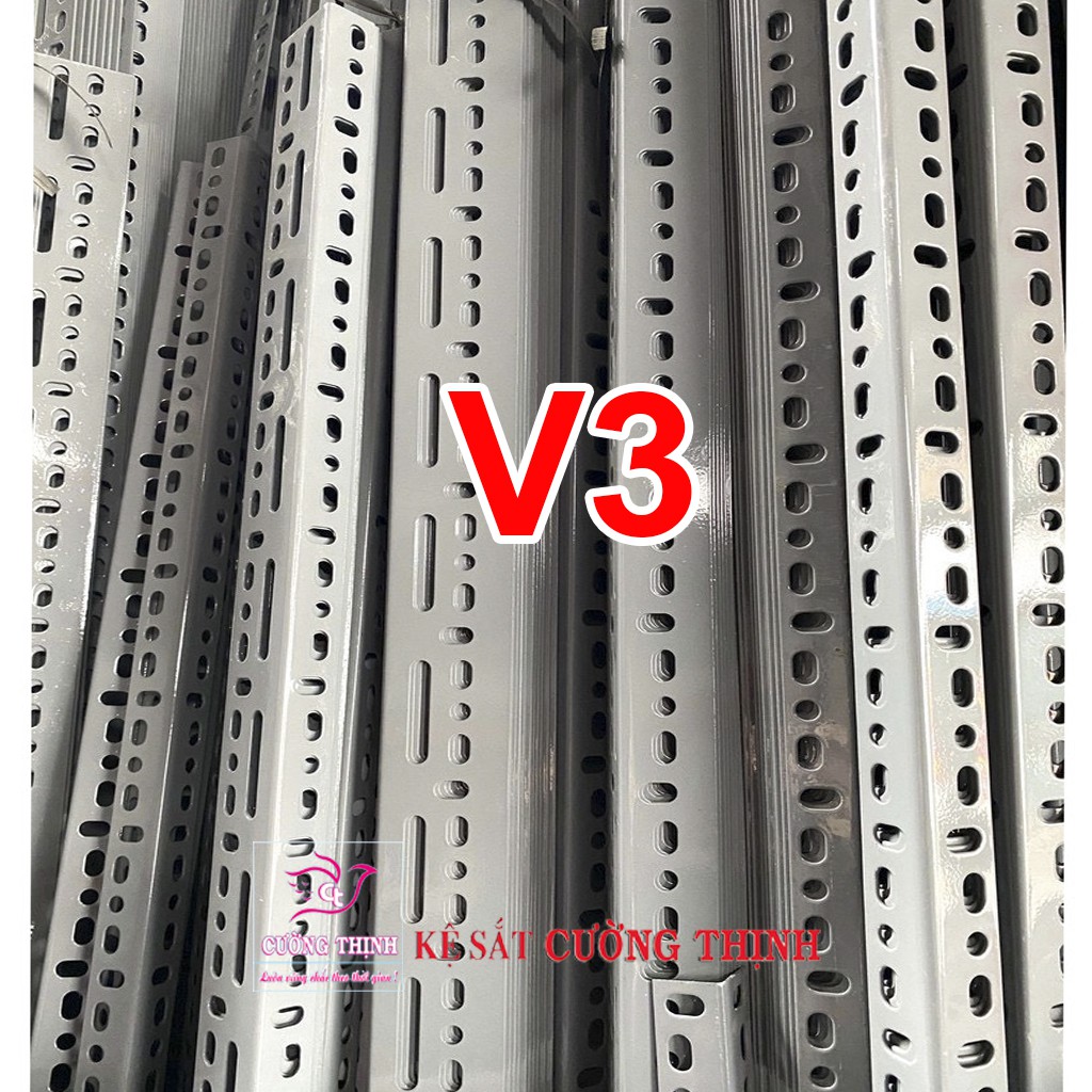 Sắt V lỗ ( V3 dài 120cm, dày 1.6mm ) Thép V lỗ đa năng, kệ sắt, Thanh sắt V3x3