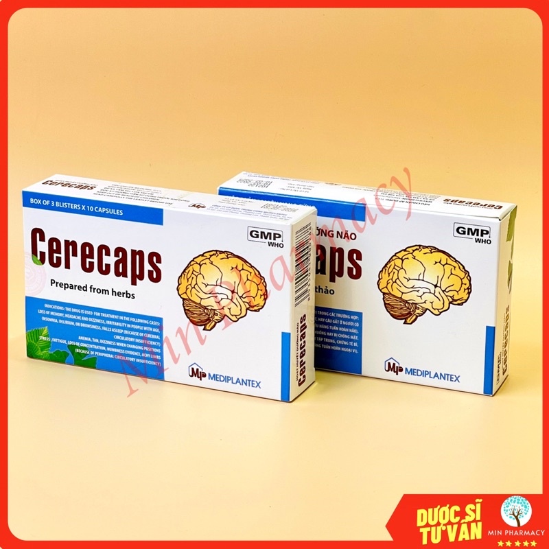 Hoạt Huyết Dưỡng Não CERECAPS Mediplantex Cải Thiện Suy Giảm Trí Nhớ, Chóng Mặt - Minpharmacy