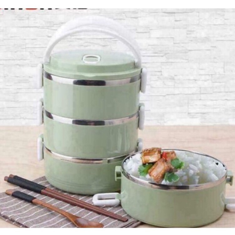 [RẺ VÔ ĐỊCH] Cặp lồng hộp cơm giữ nhiệt 4 tầng ruột inox 304 giữ nhiệt lâu, tiện dụng - Đồ dùng, dụng cụ nhà bếp