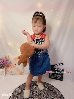 Chân váy bò mềm cho bé gái