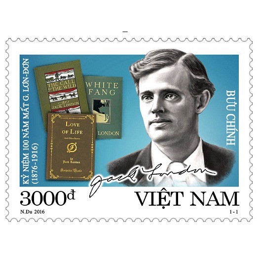 Tem sưu tập MS 1073 Tem Việt Nam Kỷ niệm 100 năm mất Jack London (1876-1916) 2016