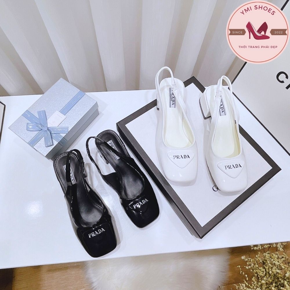Giày cao gót bít mũi nữ 7 phân mũi vuông gót vuông dáng Sandal Siêu Hot - Thời Trang - Sang Trọng