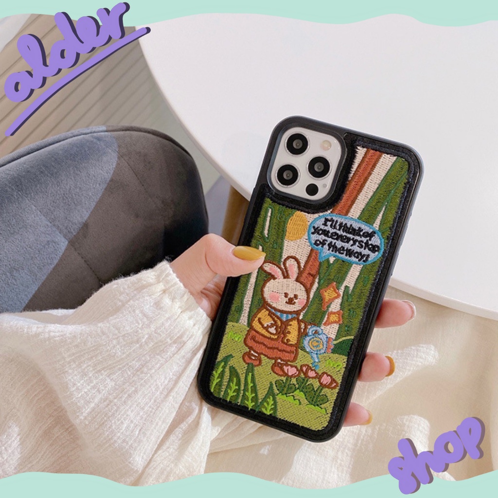 Ốp lưng/Case iphone thêu Bear & Rabbit