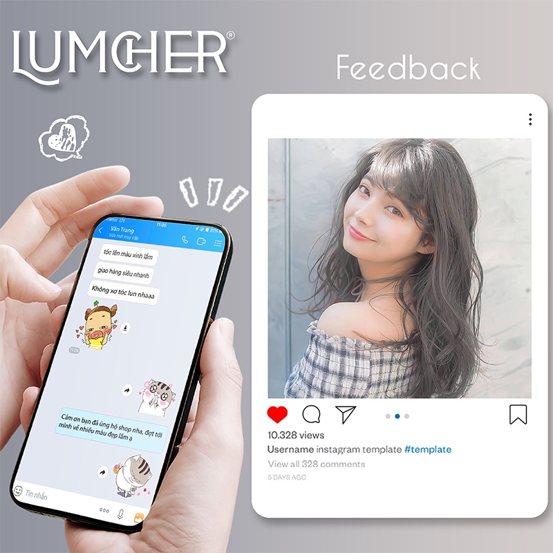 Thuốc nhuộm tóc Xám Khói giá rẻ tại nhà chính hãng Lumcher LC38