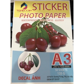 Decal ảnh a3 135g