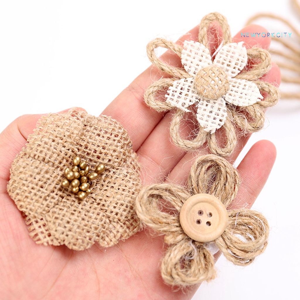 Ny-miếng Vải Lanh Thủ Công Thắt Nơ Hoa Mô Phỏng Đa Năng Thân Thiện Với Môi Trường Dùng Làm Quà Tặng Giáng Sinh