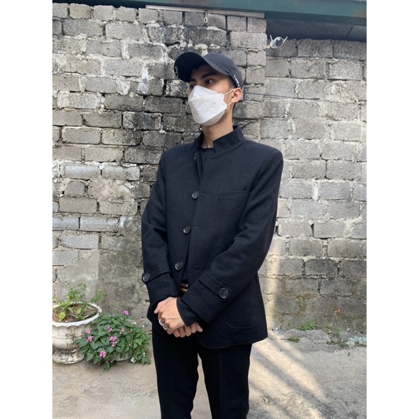 Áo vest-blazer dạ ép cổ đứng nam hãng process