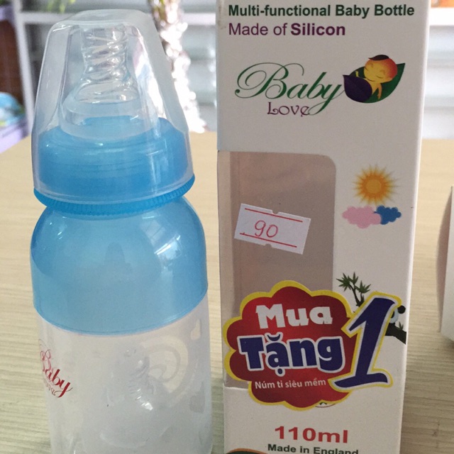 Bình sữa silicon Baby Love 2 chức năng 110ml