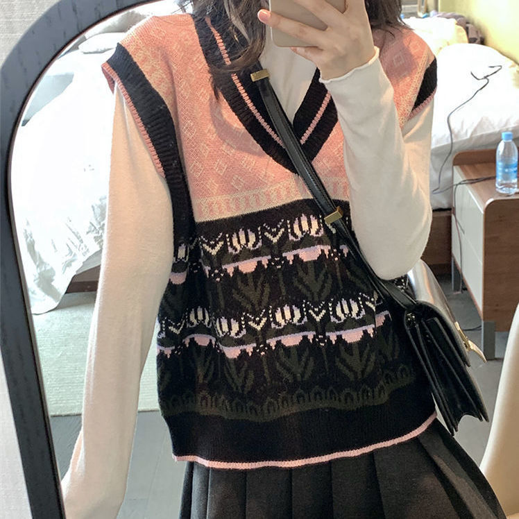 Áo Khoác Gile Len Dệt Kim Không Tay Cổ Chữ V Phong Cách Cổ Điển Cho Nữ | BigBuy360 - bigbuy360.vn