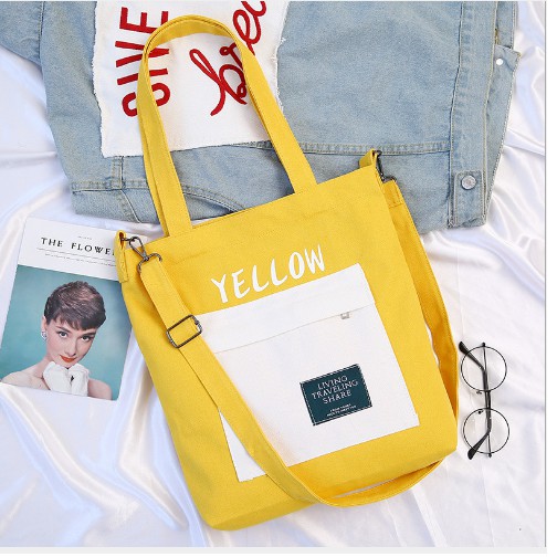 Túi Đeo 2 Kiểu Nữ Thời Trang Họa Tiết Chữ Yellow Phong Cách Hàn Quốc