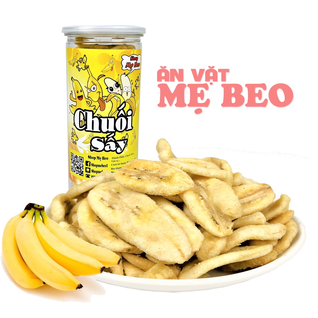 Chuối sấy giòn Đà Lạt 300gr ăn vặt cực ngon loại 1