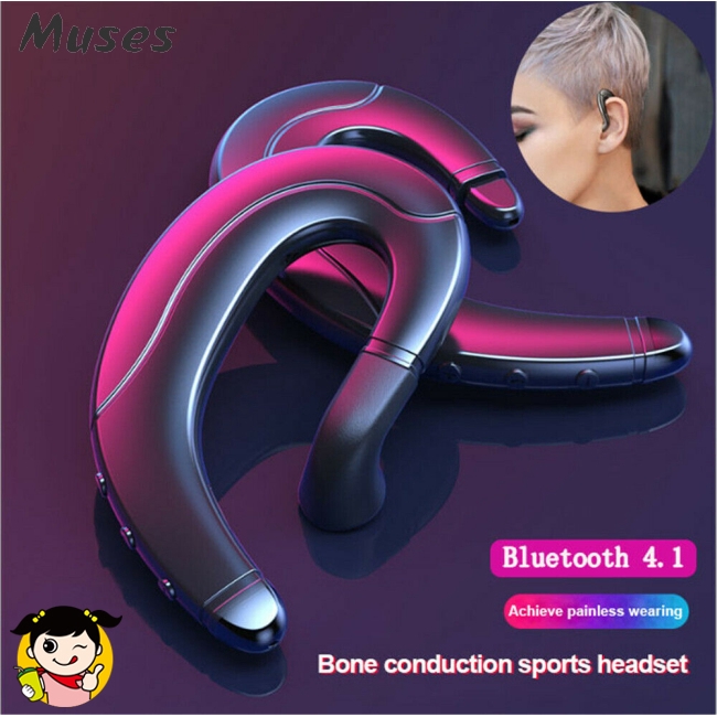 Muse07 Bluetooth 4.1 Bone Conduction Headphones Sports Stereo Wireless Earphone Headset