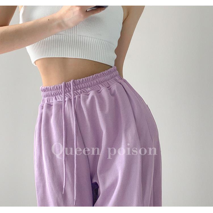 Quần dài ống rộng lưng cao phối dây rút thời trang dành cho nữ