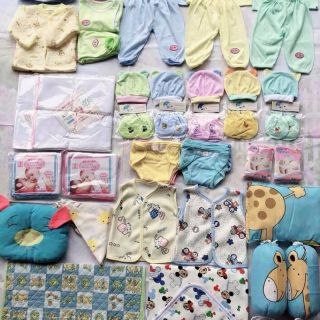 Combo Đồ Sơ Sinh Trọn Bộ Cho Bé – Full Đồ Đi Sinh Gồm Quần Áo, Gối, Khăn Tắm, Gile, Ủ Cotton