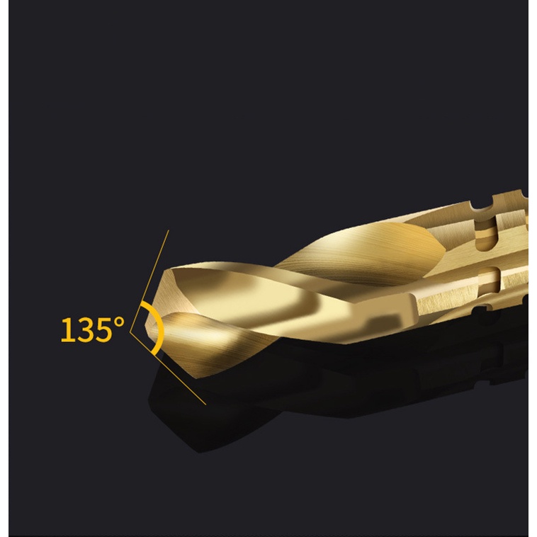 BERT 🇻🇳 ｜6 Cái Mũi khoan xoắn Titan Bộ Mũi khoan lỗ tốc độ cao Mũi khoan cưa sắt để chế biến gỗ Mũi khoan cưa sắt