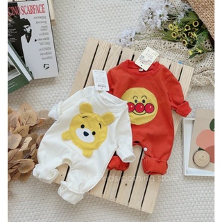 Bộ body áo liền quần nỉ bông dài tay cho bé trai bé gái