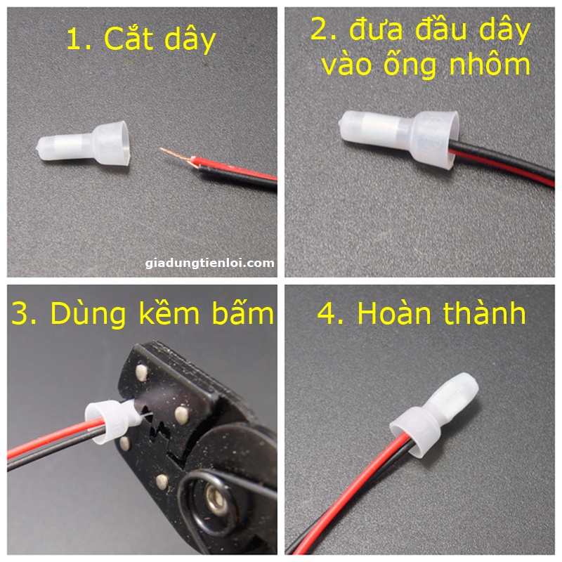 Combo 100 đầu cos CE lõi nhôm nối dây điện siêu nhanh