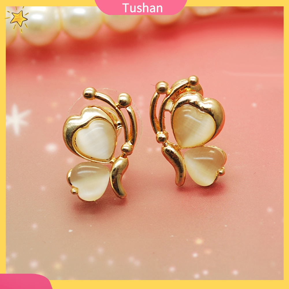 Hoa tai mạ vàng hình bướm đính đá thời trang cho nữ