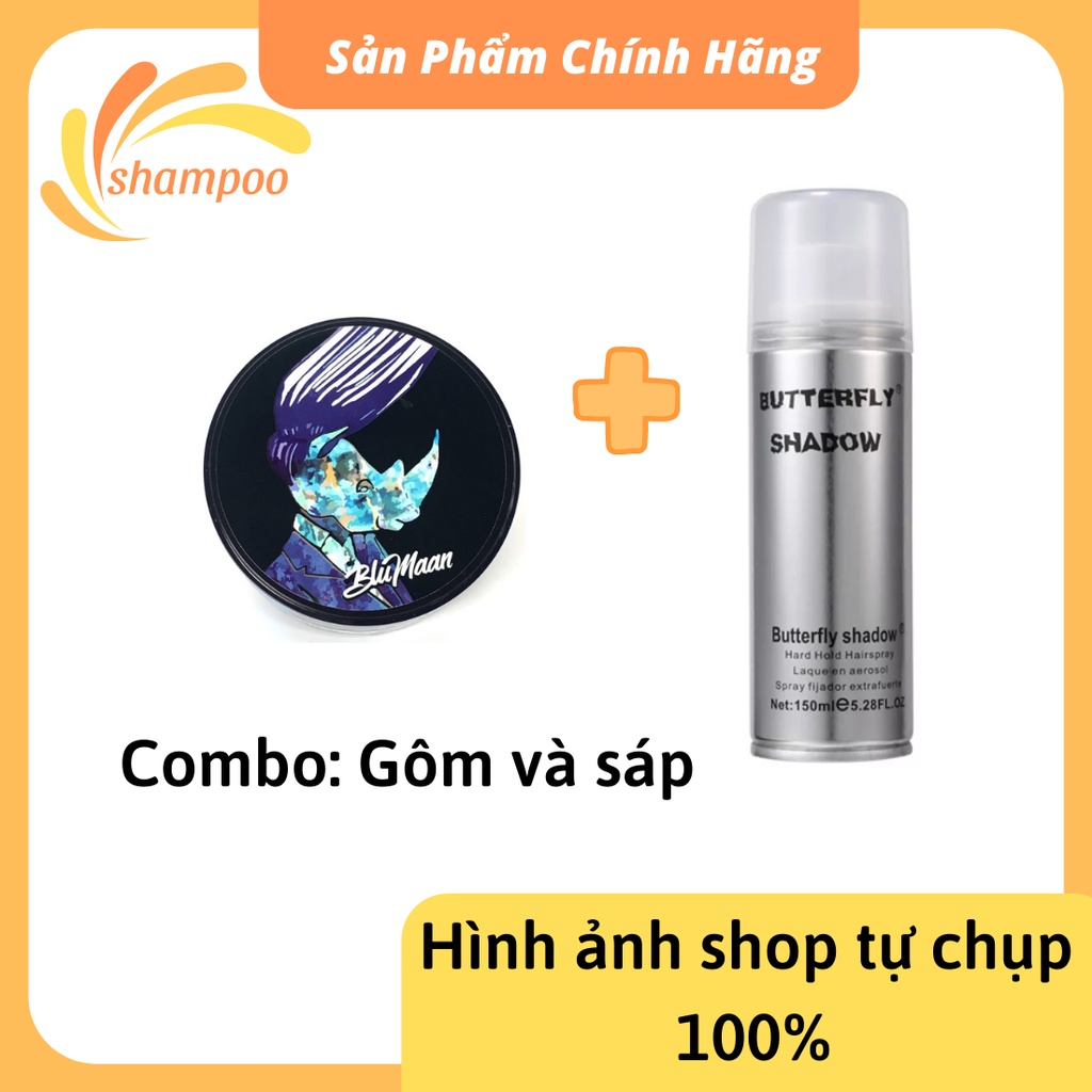 Gôm xịt tóc nam Butterfly Shadow 150ml 320ml 600ml tạo kiểu giữ nếp siêu cứng hàng cao cấp