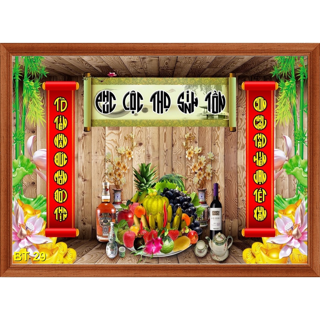 Tranh Lụa 3D Bàn Thờ Phủ Kim Sa Cao Cấp, Decal Dán Phòng Thờ mẫu mới 2022