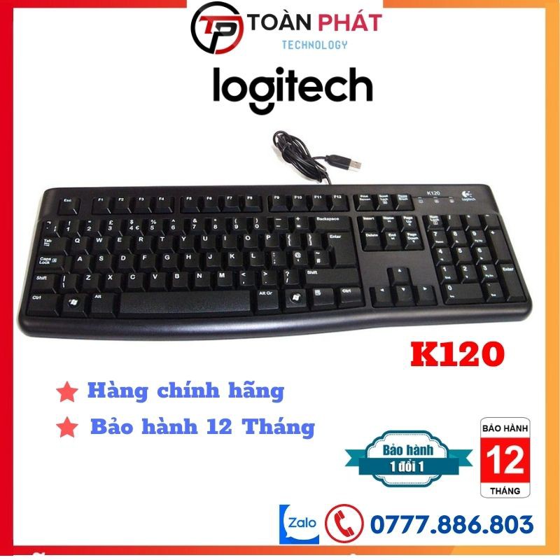 Bàn phím máy tính có dây K120 Logitech Chính hãng - Bàn phím có dây giá rẻ