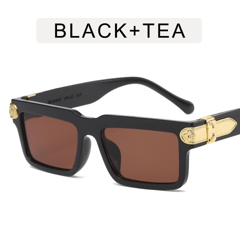 Kính Mát Gọng Chữ Nhật Bằng Kim Loại Thời Trang Retro Hàn Quốc