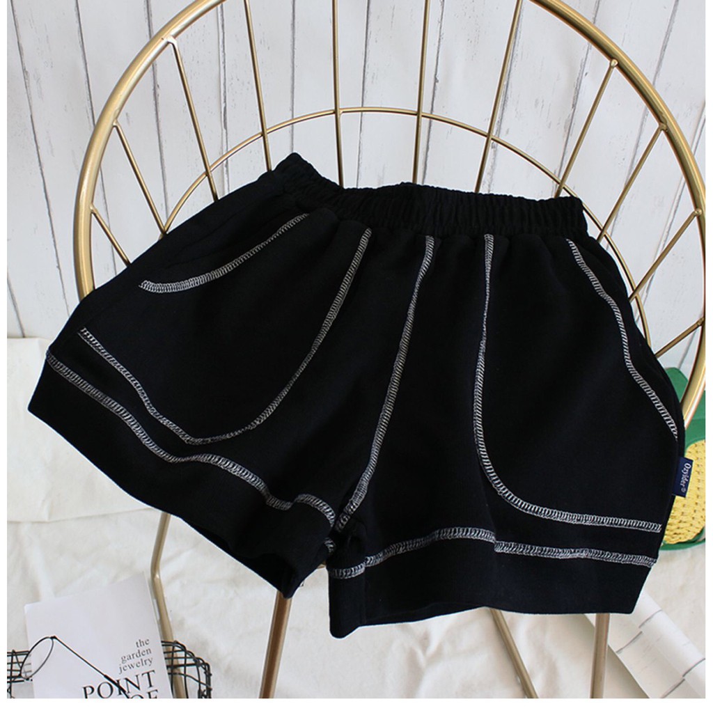 [Mã FAMAYWA giảm 10K đơn 50K] Quần Short Nam Nữ Thun Chỉ Nổi Ống Rộng Siêu Chất Q22 | BigBuy360 - bigbuy360.vn