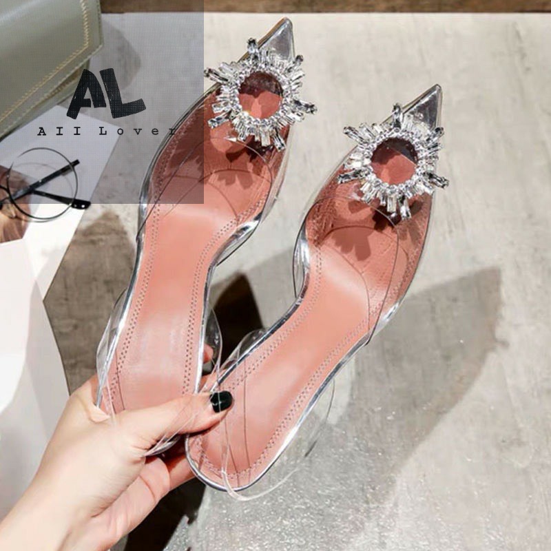 GIÀY THỜI TRANG ALI LOVER -  CAO GÓT BÍT MŨI TAG ĐÁ - GIÀY NỮ MICA MŨI NHỌN GÓT TRỤ QUAI HẬU -  AG220921