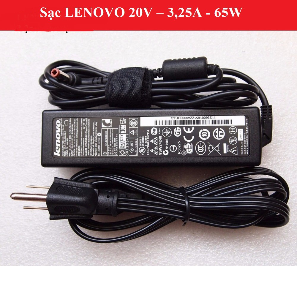 SẠC LAPTOP LENOVO 20V – 3,25A - 65W