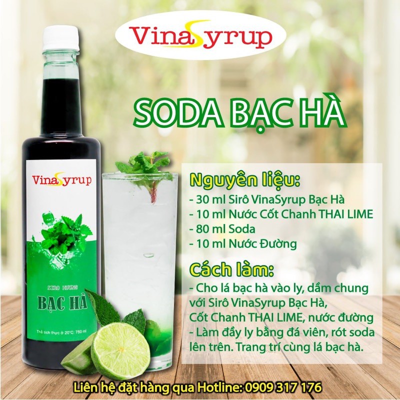 Siro Trái Cây VinaSyrup 750 ml - Đầy Đủ Hương Vị Vina Syrup dùng để pha chế thức uống trà sữa, trà trái cây, soda