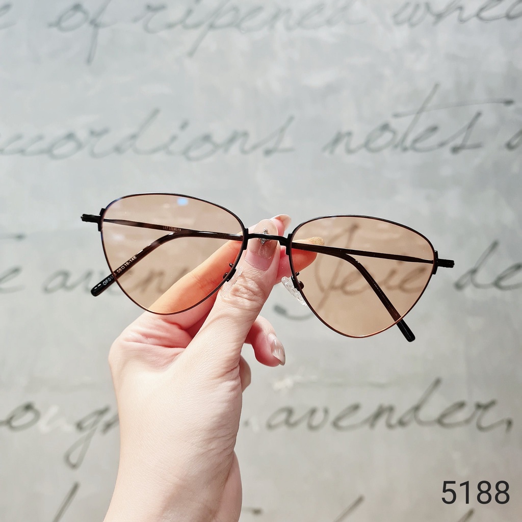 Kính mát nữ LILYEYEWEAR mắt mèo chống UV400 kim loại cao cấp màu sắc thời trang 5188