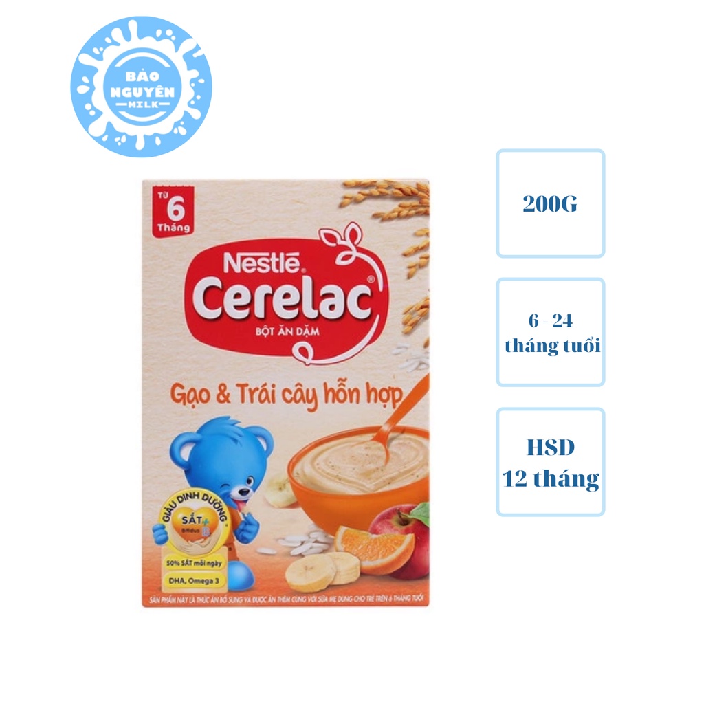 Bột ăn dặm Nestle Cerelac (đủ vị) 200g