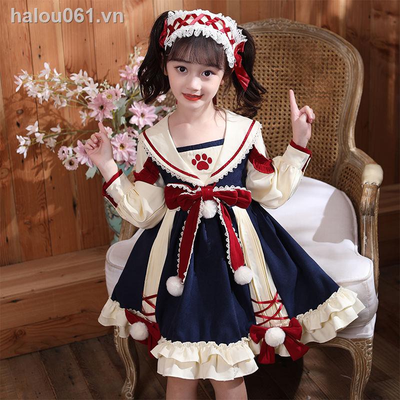 Đầm Công Chúa Kiểu Lolita Thời Trang Thu Đông 2021 Cho Bé Gái