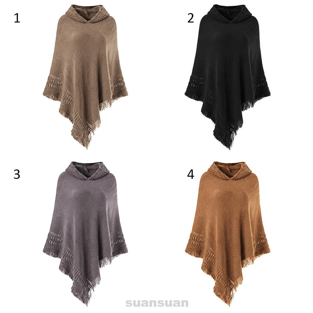 Áo choàng dệt kim phối tua rua thiết kế thanh lịch
 | BigBuy360 - bigbuy360.vn