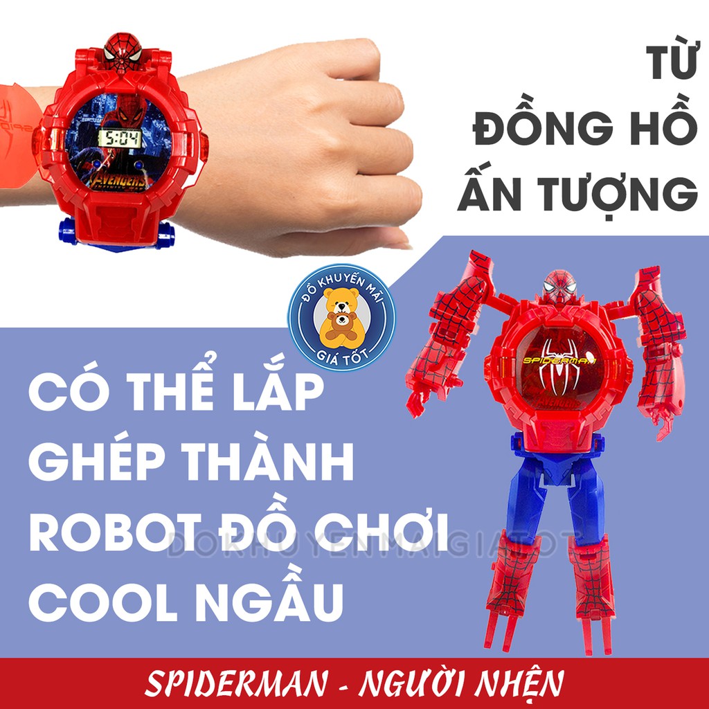 Đồ chơi cho bé ⌚️ Đồng hồ trẻ em ⌚️ Đồng hồ đeo tay cho bé biến hình robot siêu anh hùng có đèn - Đồ khuyến mãi giá tốt