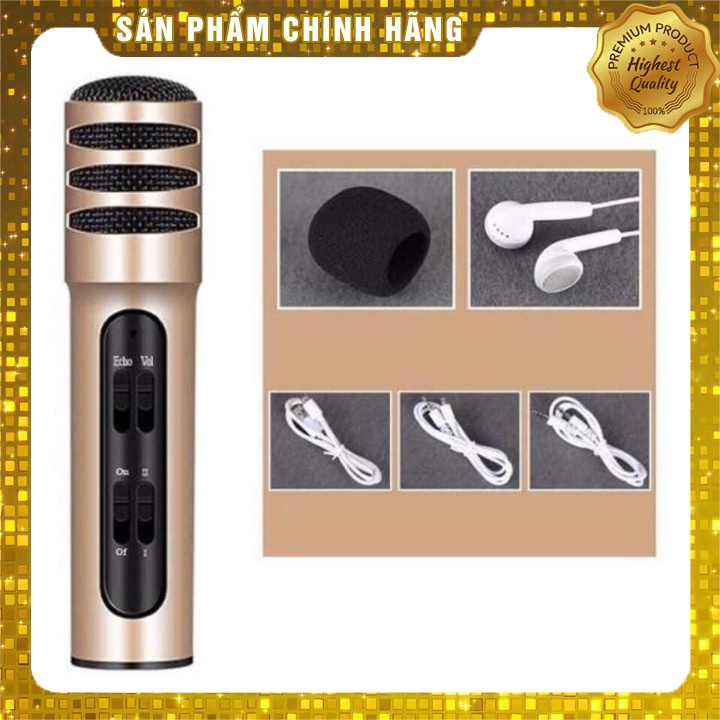 Micro Karaoke/Micro Livestream Thu Âm C7 Âm Thanh Chuyên Nghiệp + Tặng Tai Nghe Hàng Chính Hãng