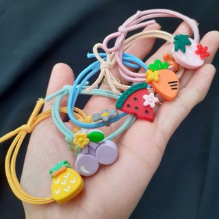 Dây cột tóc trái cây kèm hoa 02 (được chọn màu)