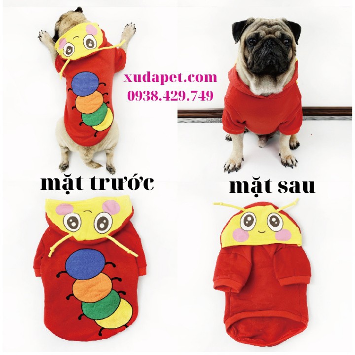 : Áo Hoodie Hình Sâu Bướm giúp cho thú cưng trông rất xinh xắn, thời trang – Xudapet - SP000579