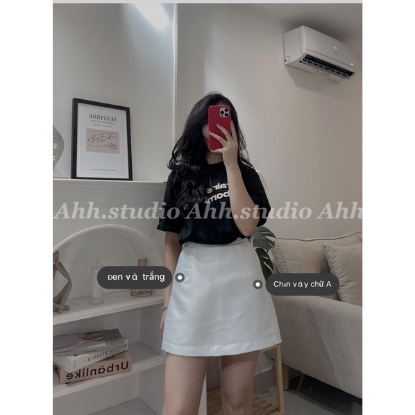 Chân Váy Tafta Dáng Chữ A 2 Lớp Có Lót Quần Bên Trong