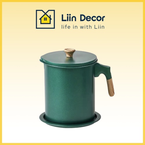 Ca lọc dầu - Bình Lọc Dầu Ăn Có Lưới Màu Xanh Liin Decor