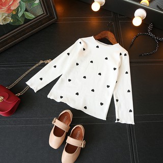 Áo thun cotton họa tiết trái tim
