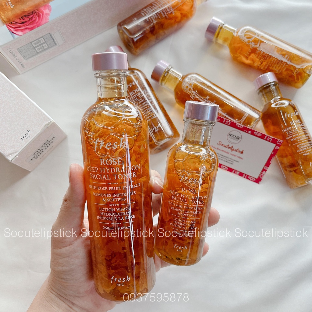 Toner Nước Hoa Hồng Fresh Rose Deep Hydration Facial Toner 50ml - 100ml - Fullsize 250ml