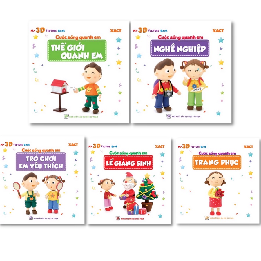 Sách: Combo 5 cuốn Cuộc Sống Quanh Em: Trang Phục +Lễ Giáng Sinh +Thế Giới Quanh Em +Nghề Nghiệp +Trò Chơi Em Yêu Thích