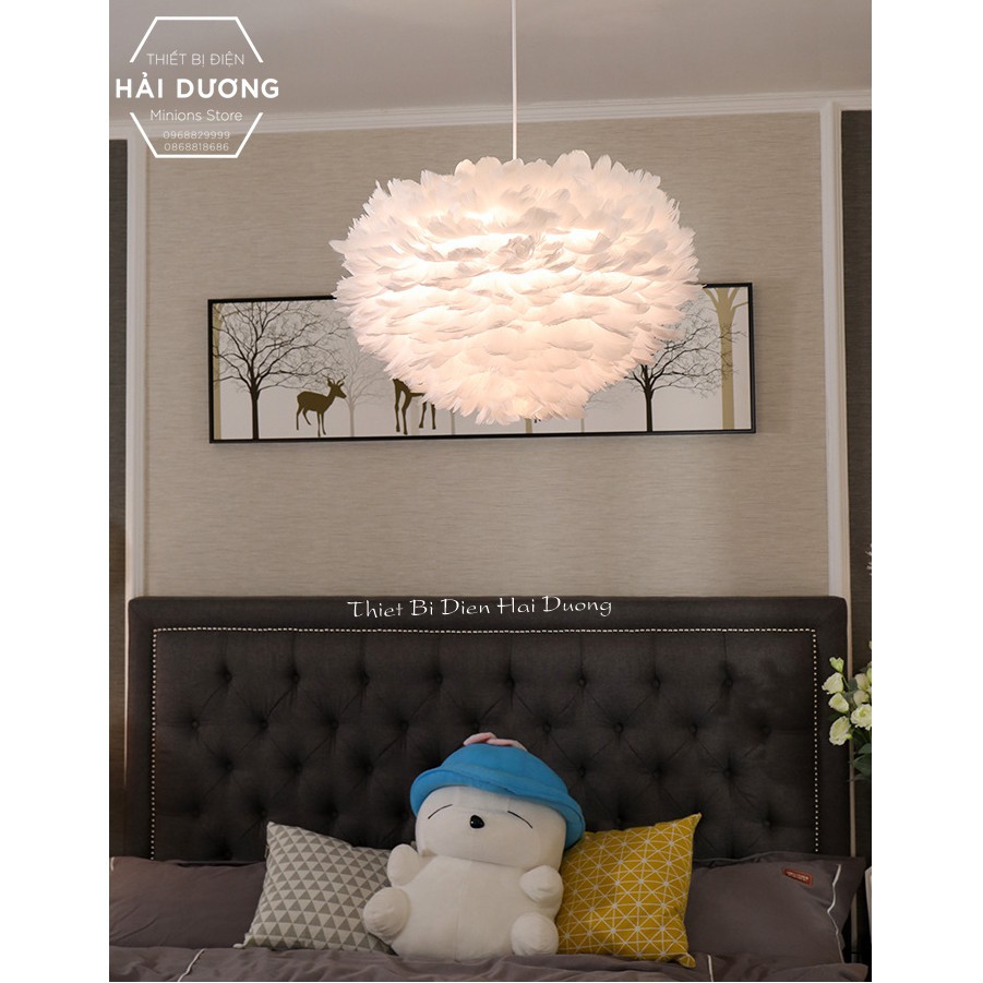 Đèn Chùm Mây lông Vũ Bắc ÂU Decor Lighting TN329 ( Loại Cỡ Nhỏ 30cm) - 3 Chế Độ Ánh Sáng